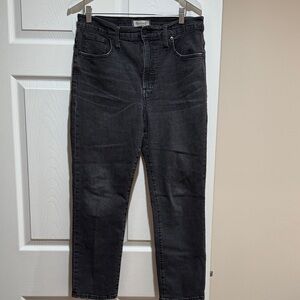 Madewell Women Straight Leg Jeans Washed Black The Perfect Vintage crop Size 30